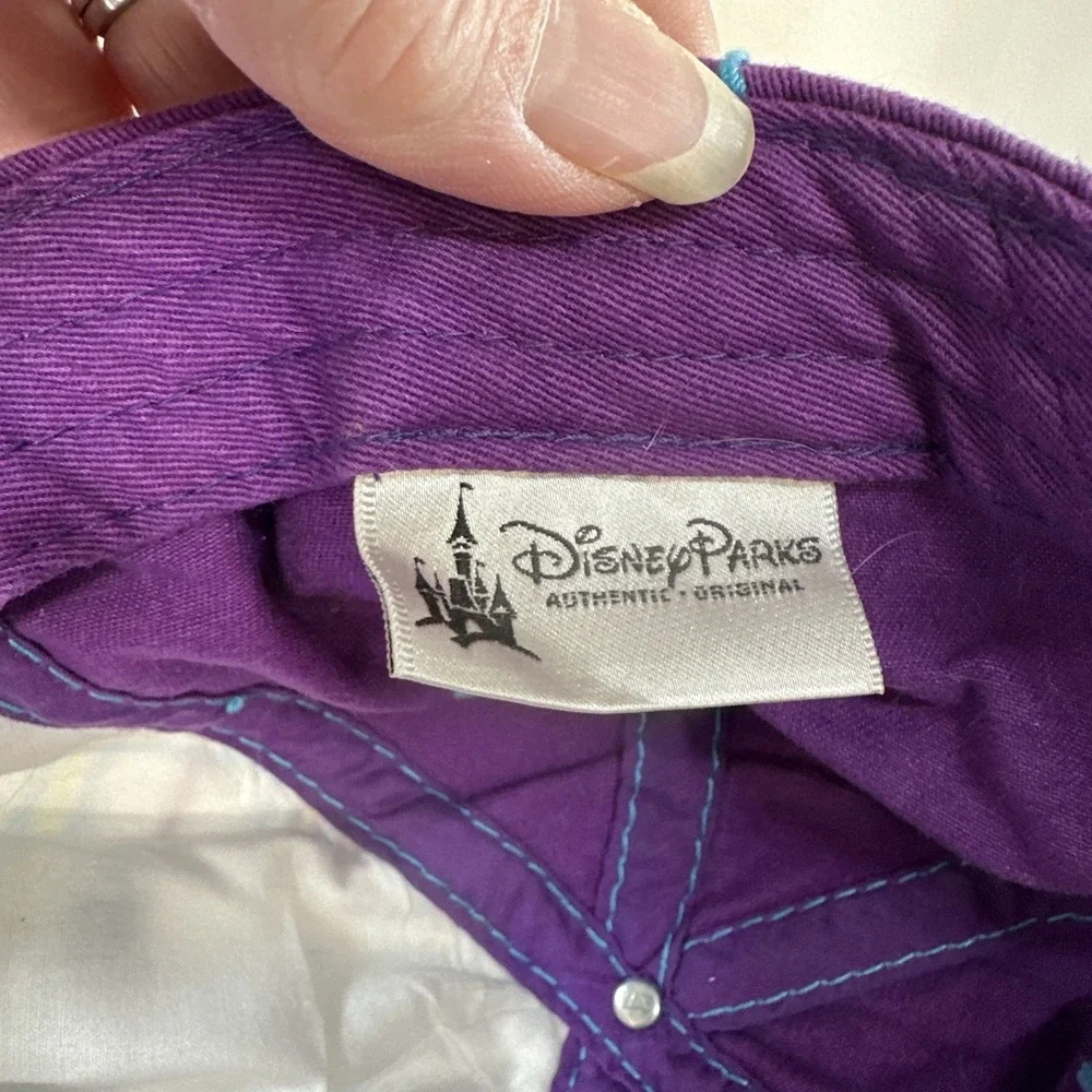 Disney Parks Mickey Mouse Youth Purple Blue Rhinestones Adjustable Ball Cap Hat - Picture 10 of 16